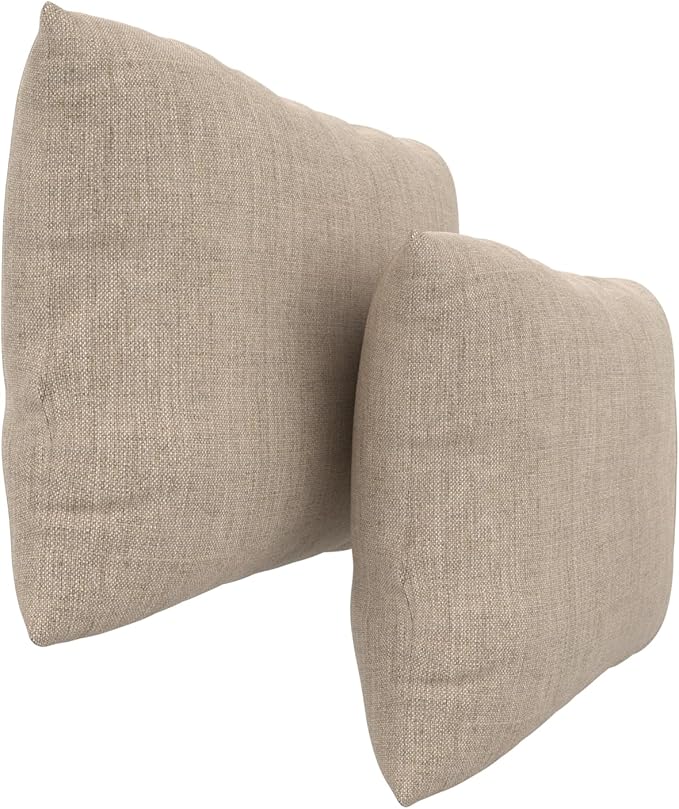 Covers & All Sunbrellla Outdoor Pillows for Patio Furniture, UV Fade Resistant & Waterproof Outdoor Sunbrella Lumbar Pillows, Set of 2 Inserts & Covers for Patios, Decks and Porches (Cast Ash)
