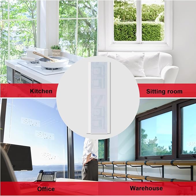 Mosqueda Window Fly Traps, 50 Packs Sticky Fly Traps for Indoors, Fly Catchers for Inside Home, Waterproof & Non-Toxic Adhesive Sticky Paper Trap for Mosquitos Bugs Housefy Fruit Fly Flying Gnats