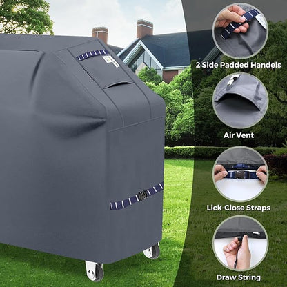 Grill Cover for Outdoor Grill 600D Heavy Duty 59Inch Waterproof,UV & Fade Resistant,BBQ Cover with Adjustable Straps,BBQ Grill Cover for Weber,Blackstone,Charbroil etc,Grey