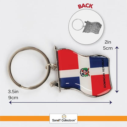 SandT Collection Dominican Republic Flag Keychain
