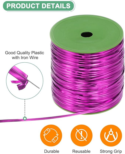 Metal Twist Ties, 500 Yards Metallic Twists Tie Bread Twisty-Ties for Party Decoration/Garden Plant/Gift Wrapping Bag/Cake/Pops Candy/Bakery Bags [Rose Red]