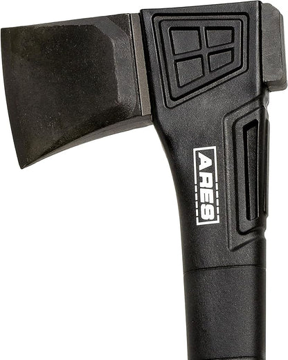 ARES 45006 – 18-Inch Splitting Axe – Lightweight Fiberglass Handle Construction – High-Carbon Steel Blade Head – Gardening, Hiking, and Outdoor/Adventure Applications