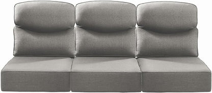 Luxury 22x24/22x25 6-Inch Smile Outdoor Sofa Cushions Set of 3 - Memory Foam Deep Seat Patio Furniture Cushion for Wicker Rocker Dining Chair Loveseat 3-Seater L-Shape Sectional Sofa - Grey