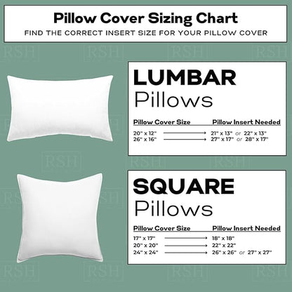 RSH DECOR: Sunbrella Pillow Covers Set of 2 | Covers Only - 26" x 16" | Outdoor Lumbar Pillow Covers Crafted with Sunbrella Performance Fabric | Cabana Classic Black Stripe