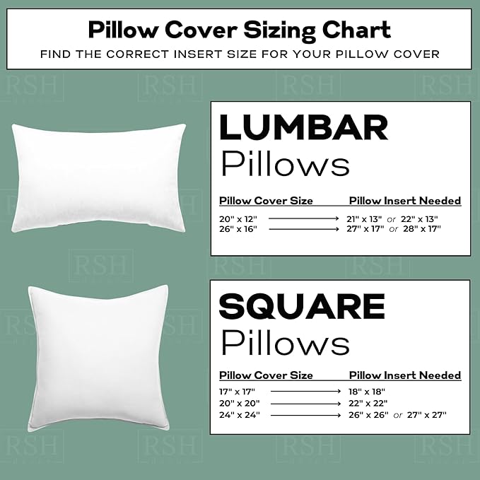 RSH DECOR: Sunbrella Pillow Covers Set of 2 | Covers Only - 26" x 16" | Outdoor Lumbar Pillow Covers Crafted with Sunbrella Performance Fabric | Milano Cobalt