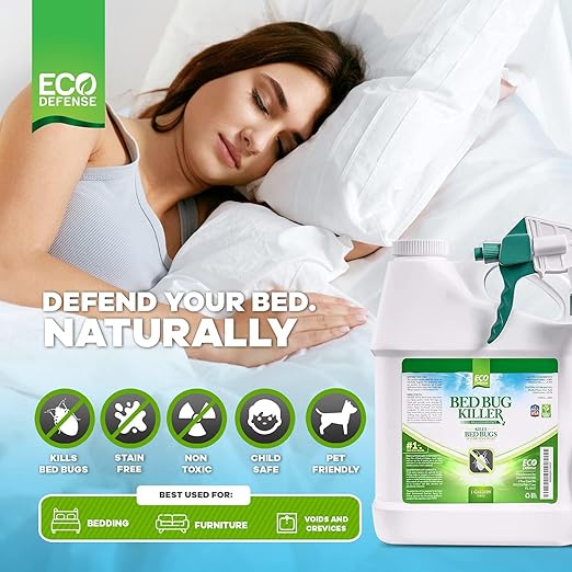 Eco Defense Bed Bug Killer - Bed Bug Spray & Dust Mite Spray - Natural Treatment - 1 Gallon