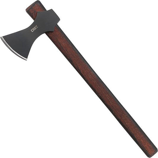 CRKT Freya Axe: Two Handed Outdoor Axe, Forged 1055 Carbon Steel Blade, Hickory Handle 2749