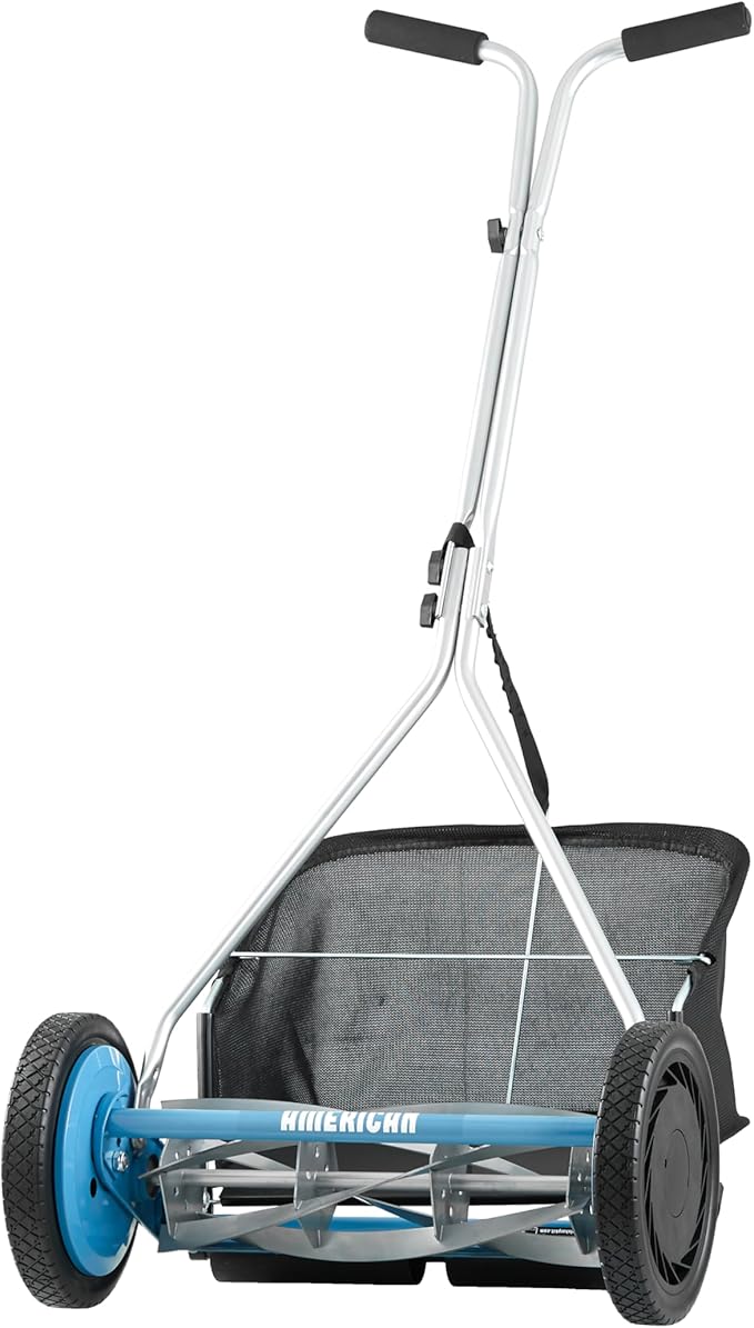 American Lawn Mower Company 1604-16 16-Inch 5-Blade Walk Behind Reel Mower with Grass Catcher