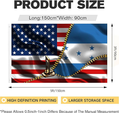 Vintage American America Usa Hondurans Honduras Flags For Outside Yard 3x5 Ft Double Sided Printed 100d Polyester Lightweight Garden Welcome Outdoor Banner Brass Grommets
