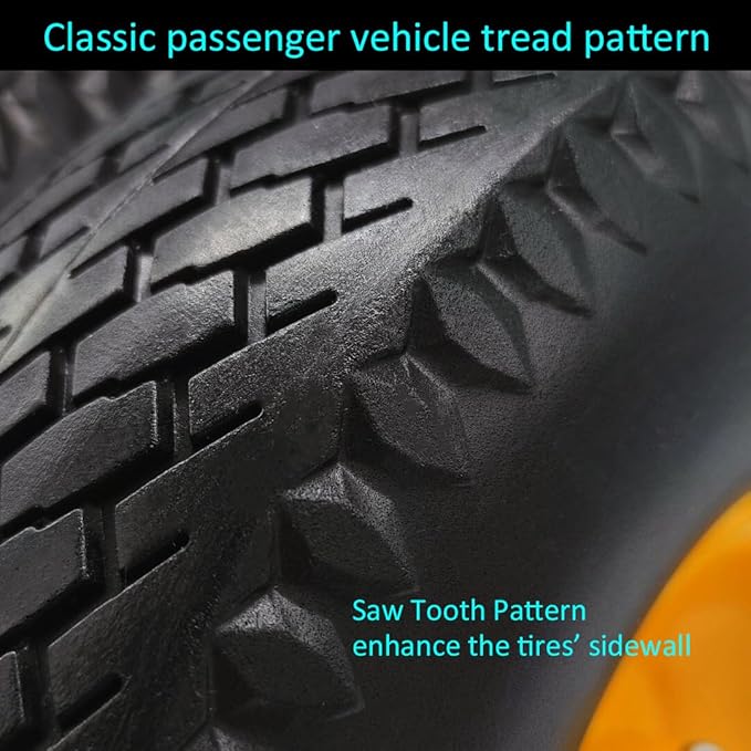 Flat Free 4.10/3.50-4 Hand Truck Tire with 3/4 Axle Bore, 2.2” Offset 10 inch Solid Tire Replacement for Hand Truck/Wagon/Garden Cart/Wheelbarrow/Dolly/Lawnmower (Set of 2) (2.2“ Offset)