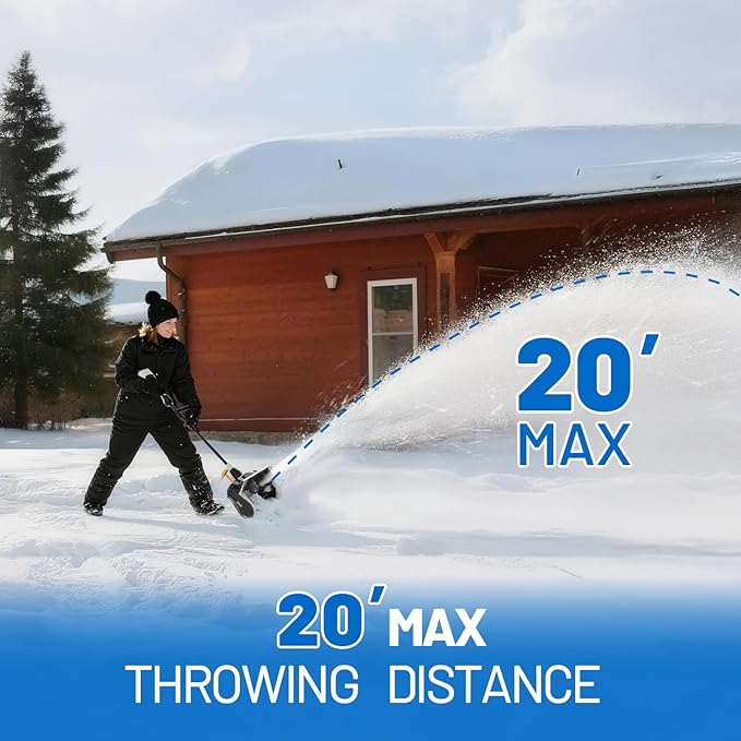 Litheli 40V Cordless Snow Shovel, 13'' Brushless Electric Snow Blower with 2X2.5 Ah Batteries Included, Lightweight Battery-Powered Snow Thrower for Driveway & Sidewalk