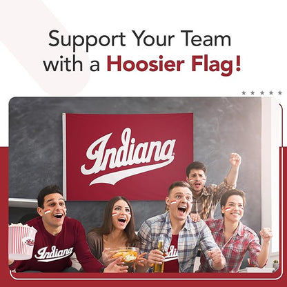 Indiana Hoosiers College Sports Printed Flag - NCAA Licensed - Nylon - School Banner (White, Red) (4' x 6')