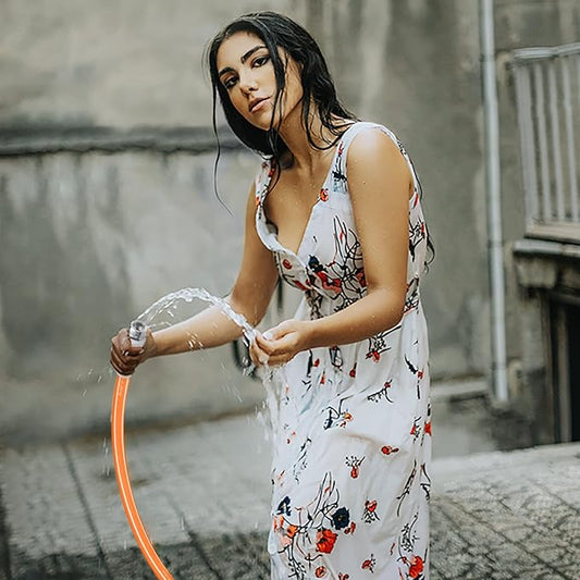 Fevone Garden Hose 100 ft., Lightweight Hybrid Water Hose, Flexible and Durable, Leak-Free Connections