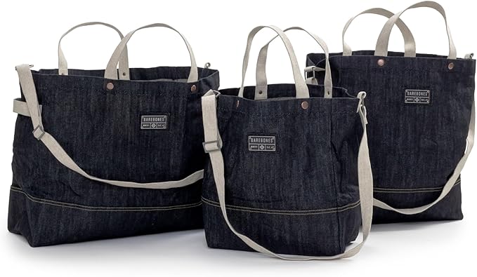 Barebones Neelum Large Waxed Canvas Tote Bags - Heavy Duty Canvas Bag and Reusable Grocery Bag