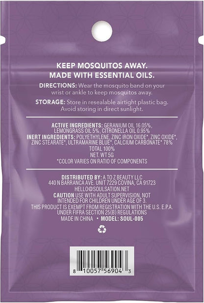 25 Pack Mosquito Repellent Bracelets, DEET-Free for Kids & Adults, Individually Wrapped Bands