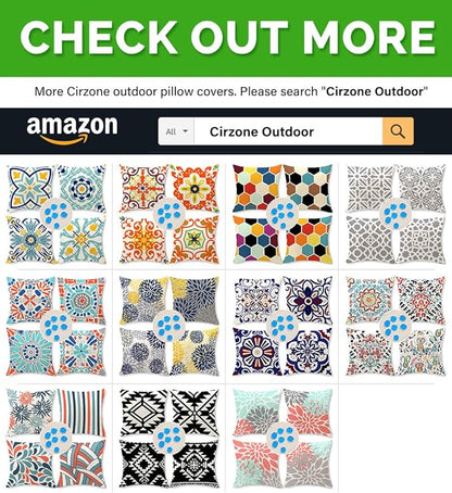 Cirzone Outdoor Pillow Covers 18x18 Set of 4 Morden Grey and White Geometric Patterns Waterproof Throw Outdoor Pillows Boho Decorations for Funiture Patio Garden Home