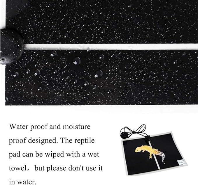 KABASI Reptile Heating Pad, 20W 16.5x11 inch Waterproof Reptile Heat Pad Under Tank Terrarium with Temperature Control, Safety Adjustable Reptile Heat Mat for Turtle, Tortoise, Snakes, Lizard, Gecko