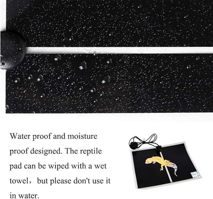 KABASI Reptile Heating Pad, 20W 16.5x11 inch Waterproof Reptile Heat Pad Under Tank Terrarium with Temperature Control, Safety Adjustable Reptile Heat Mat for Turtle, Tortoise, Snakes, Lizard, Gecko