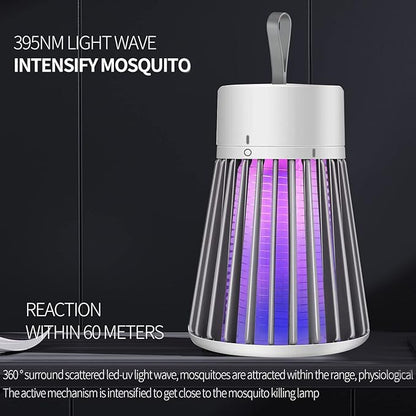 Bug Zapper Outdoor,Electric Mosquito Zapper Portable Camp Mosquito Killer,Rechargeable Indoor Fly Zapper,Electric Fly Zapper,Fly Traps,Flying Insects Zapper Indoor Outdoor (White)
