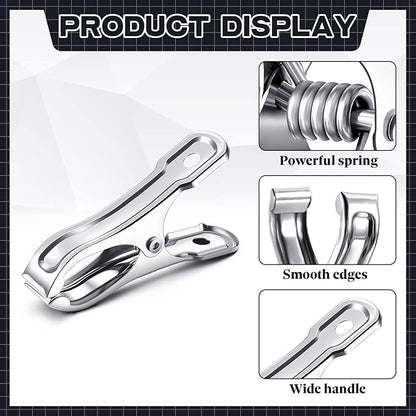 Raiten 100 Pcs Garden Clips Stainless Steel Greenhouse Clamps Heavy Duty Clips Have a Strong Grip to Hold Down The Shade Cloth or Plant Cover on Garden Hoops or Greenhouse Hoops and Netting Holding