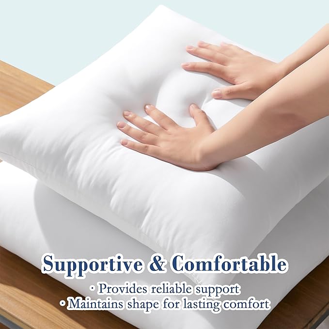 puredown® 16x16 Outdoor Pillow Inserts, Set of 2, Fluffy Soft Waterproof Down Alternative Square Form Sham Stuffer for Porch Swing Sofa Couch Cushion Patio Furniture