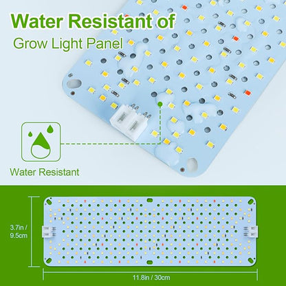 10Pack Panel Grow Lights for Indoor Plants, Seed Starting, Vegetables, Pot Plants, Bonsai with Timer, Ultra-Thin Under Cabinet & Shelf Full Spectrum LED Plant Growing Lamps, Multi-Panels Free Connect