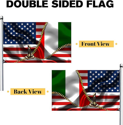 Vintage American America Usa Italy Italians Flags For Outside Yard 3x5 Ft Double Sided Printed 100d Polyester Lightweight Garden Welcome Outdoor Banner Brass Grommets