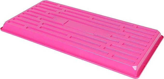 SUNPACK 10" x 20" Heavy Duty Shallow Plastic Seed Starting Tray, Magenta, 1" - No Drainage Holes, Perfect for Greenhouses or Indoor Gardening