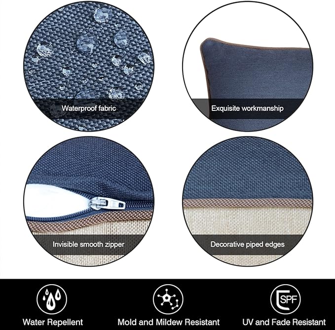 Rectangle Outdoor Lumbar Pillows, 10x18 inches Waterproof Patio Pillows, Decorative Waist Pillows for Outdoor Furnitures, Set of 2, (Grey and Pink)