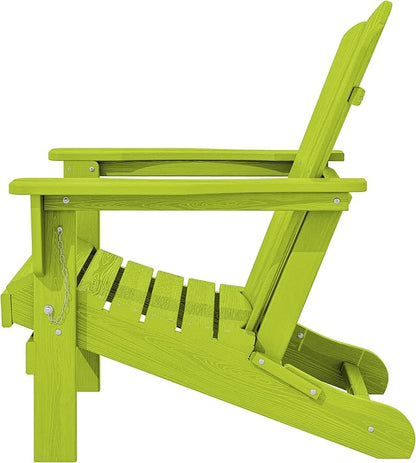 KINGYES Folding Adirondack Chair Set of 4, HDPE All-Weather Folding Adirondack Chair, Apple