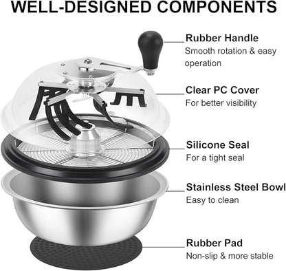 MELONFARM 16 in Bud Bowl Trimmer with Switchable Stainless Steel Blades & Clear Visibility Dome, Hand Twist Spin Cutting for Plants