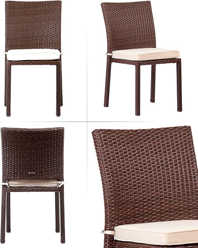 Amazonia Jefferson 11-Piece Patio Extendable Dining Table Set | Brown Wicker Chairs with Cushion | Ideal for Outdoors and Indoors