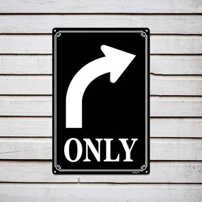 12x16" Left Turn Only Arrow Signs - High-Intensity Aluminum Parking Lot Sign, Weatherproof & Fade-Resistant, Ideal for Outdoor & Indoor Use - Curbside Sign