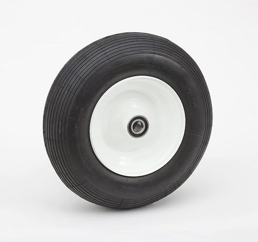 16" Pneumatic Wheel | Replacement for Wheelbarrows, Hand Trucks & Utility Carts | 1" Axle Bearings | 4" Offset Hub