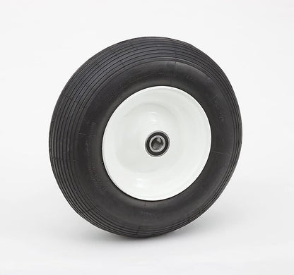 16" Pneumatic Tire | Replacement Wheelbarrow Tire | Tire for Handtrucks, Garden Cart | Various Rim Colors/Tread Options | 3" Offset Hub
