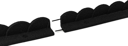 Playsafer L Shaped Flexible Rubber Scalloped Edger for Lawns Landscaping and Playground | Easy No Dig Installation| 4' Long (2, Black)