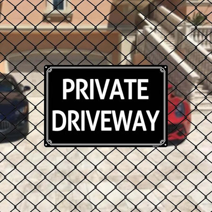 12x16" Private Driveway- High-Intensity Aluminum Parking Lot Sign, Weatherproof & Fade-Resistant, Ideal for Outdoor & Indoor Use - Curbside Sign(horizontal version)