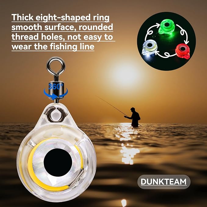 LED Underwater Fishing Lures，LED Lighted Bait Flasher，Deep Drop Fishing Lures，Fish Eye Attractive Light Bait Lure Lamp 5PCS