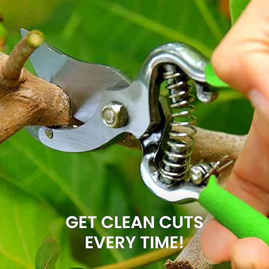 Garden Guru Classic Bypass Pruning Shears Clippers – Heavy Duty Forged Steel Garden Pruners – Safety Lock – Non Slip Comfort Grips – Cuts up to 1” – Professional Bypass Pruners for Gardening (4 Pack)
