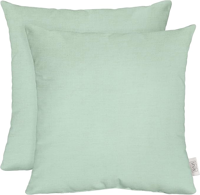 RSH DECOR: Sunbrella Square Throw Pillows Set of 2 | 20" x 20" | Water and Fade-Resistant Performance Fabric | Outdoor Pillow Covers with Down-Alternative Inserts | Canvas Spa