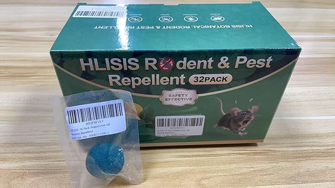 32PCS Mouse Rodent Repellent, Natural Mouse Repellent Peppermint Oil for Mice, Rats, Squirrels, Spiders and Pests, Keeps Pests Away Effectively from Garden & Home, Indoor & Outdoor Use (Peppermint)