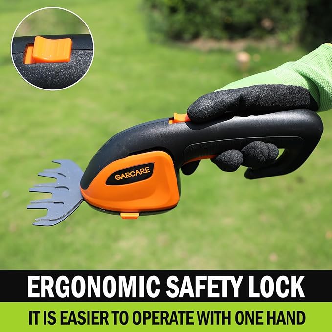 GARCARE 2-in-1 Cordless Grass Shear & Hedge Trimmer, 7.2V 2000mAh Li-ion Battery, Type-C Charging, Lightweight for Lawn, Shrubs, Patio