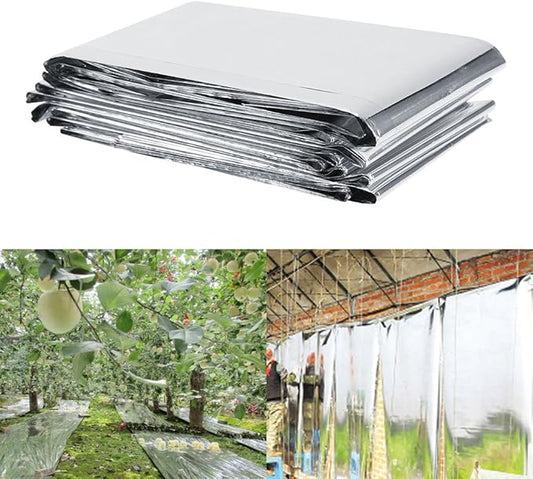 Haofy Silver Reflective Mylar Film Covering Foil Sheets for Garden Greenhouse, Effectively Increase Plants Growth, 82.7 * 61 in/210 * 155 cm