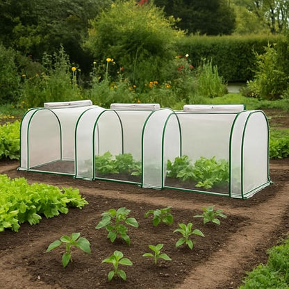 Greenhouses for Outdoors Heavy Duty, Large Walk in Green Houses for Outside with Roll-Up Door & Reinforced Frame