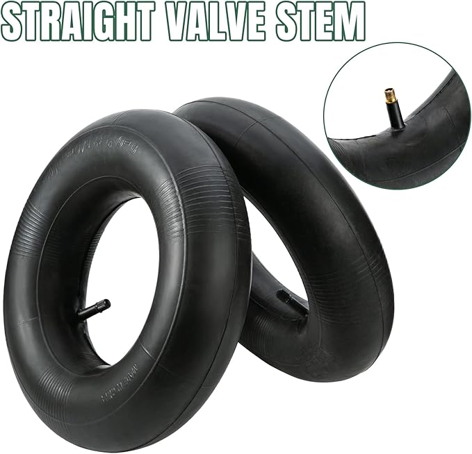 13x4.00-6 Inner Tube 4.10/3.50-6 Heavy Duty Replacement Tire Tubes with Straight Valve Stem for Wheelbarrows, Mowers, Hand Trucks - 2 Pack