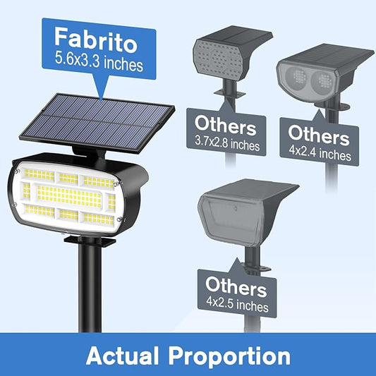 Fabrito Solar Spot Lights Outdoor 136 LEDs, Big Brighter Lighting Solar Lights Outdoor, 6 Pack IP65 Waterproof Landscape Spotlights Auto On/Off for Yard, Garden, Pathway, Plants,Tree (Cool White)