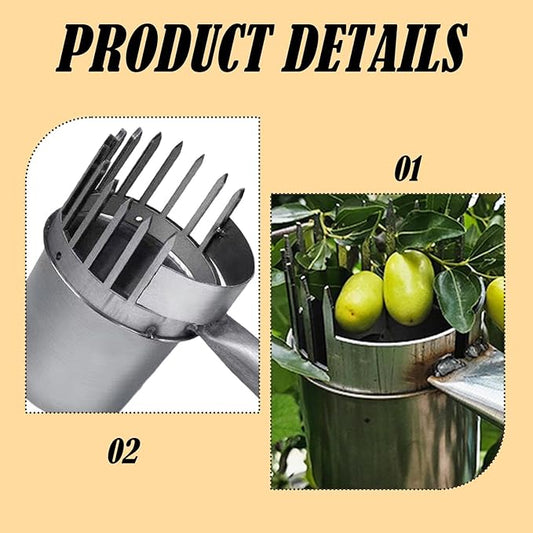 Fruit Picker Gardening Equipment Galvanized Iron Sturdy Easy to Use Portable Picking Tool Manual Agricultural Tool