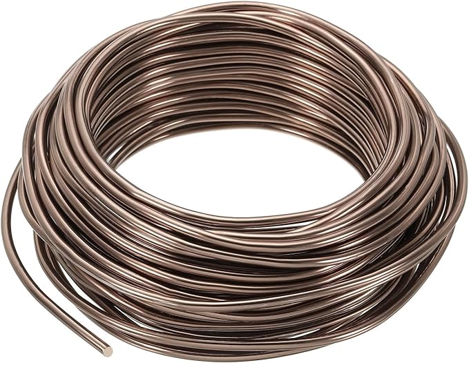 PATIKIL 3mm x 41ft Bonsai Training Wire,Floral Wire Stems Anodized Aluminum Tree Wire for Gardening Branch Fixing,Brown