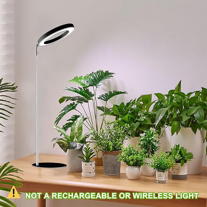 yadoker 72 LEDs Full Spectrum Plant Grow Light for Indoor Plants，Height Adjustable, 6.3" Aluminum Housing,Automatic Timer with 8/12/16 Hours,10-Level Brightness,Ideal for Small and Medium Plant Grow