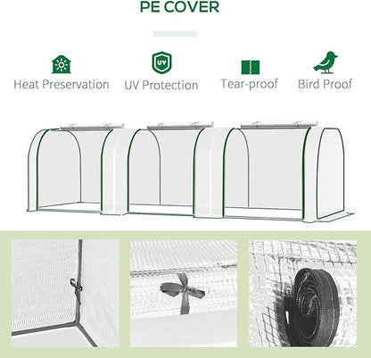 Greenhouses for Outdoors Heavy Duty, Large Walk in Green Houses for Outside with Roll-Up Door & Reinforced Frame